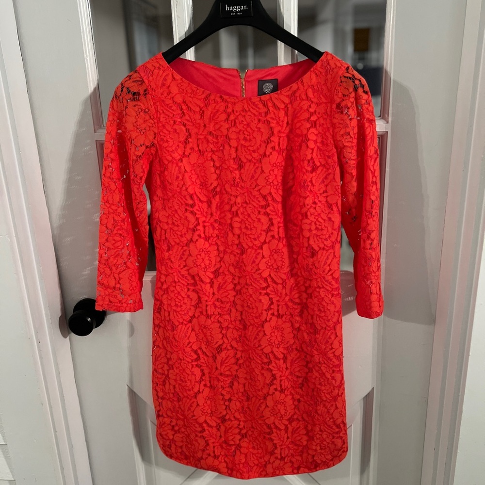 Vince Camuto Coral Lace Floral Dress Size 6